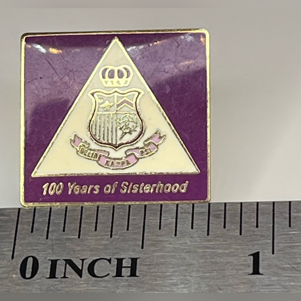 DELTA KAPPA PSI 100 Years Of Sisterhood Gold Tone Enamel Sorority Pin